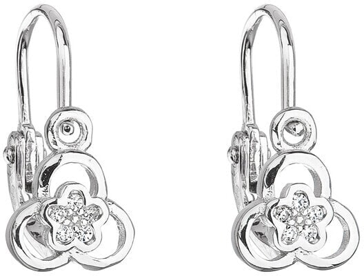 Silver children´s earrings with zircon 11171.1