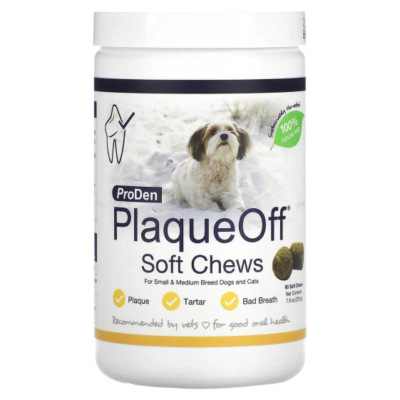 PlaqueOff Soft Chews, For Small & Medium Breed Dogs & Cats, 90 Soft Chews, 7.9 oz (225 g)
