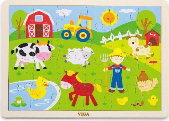 Viga Viga 50197 Puzzle na podkładce 24 elementy - farma VIGA 50197 PUZZLE NA PODKŁADCE 24SZT - ELEMENTY (1808, Viga)