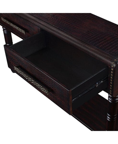 Imitation Crocodile Skin Sofa Table, 54" Pine Console