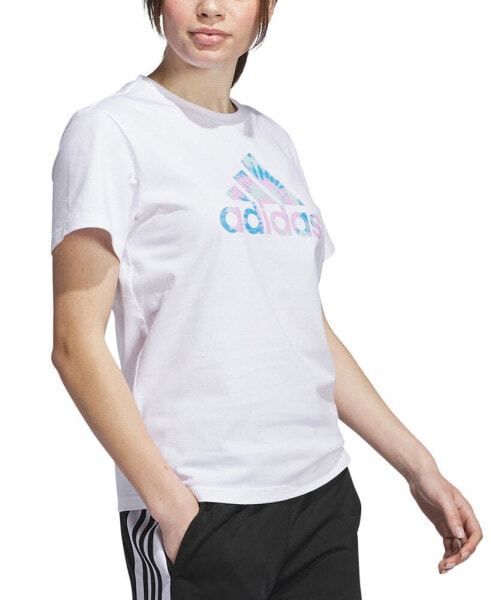 Women's Cotton Tie-Dyed Logo Graphic T-Shirt