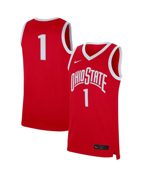 Men's #1 Scarlet Ohio State Buckeyes Replica Jersey