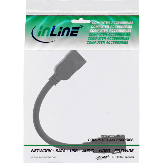 InLine HDMI Keystone adapter cable 4K/60Hz - HDMI A female/female - black - 0.2m
