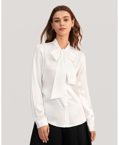 Women's Bow-tie Neck Silk Blouse