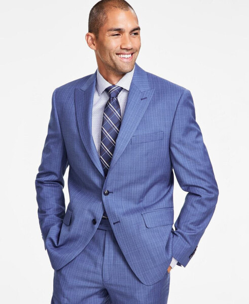 Men's Classic-Fit Pinstripe Wool Stretch Suit Jacket