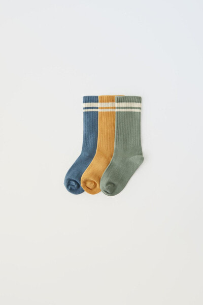 Pack of three striped socks