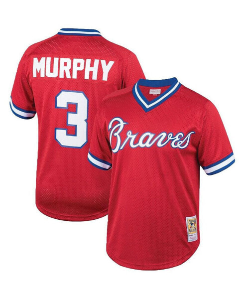 Men's Dale Murphy Red Atlanta Braves Cooperstown Collection Big and Tall Mesh Batting Practice Jersey