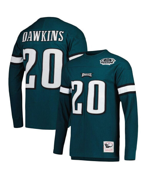 Men's Brian Dawkins Midnight Green Philadelphia Eagles Retired Player Name and Number Long Sleeve Top