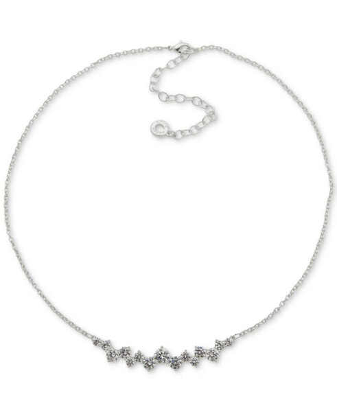 Silver-Tone Cubic Zirconia Statement Necklace, 16" + 3" extender