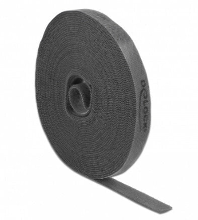 Монтажная лента серая 10м х 15мм на рулоне Delock - Лента Velcro - Серая - 10 м - 15 мм