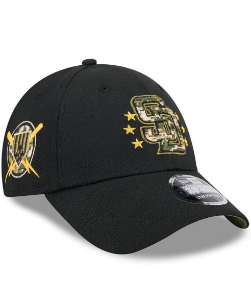 Men's Black San Diego Padres 2024 Armed Forces Day 9FORTY Adjustable Hat