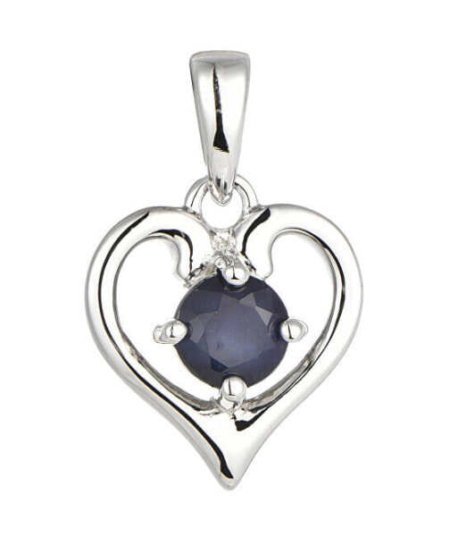 Gentle silver necklace with sapphire MP06171B (chain, pendant)