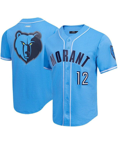 Рубашка мужская Pro Standard Ja Morant синяя Memphis Grizzlies Player Baseball кнопкаровка