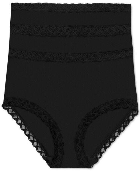 Bliss Lace Trim High Rise Brief Underwear 3-Pack 755058MP