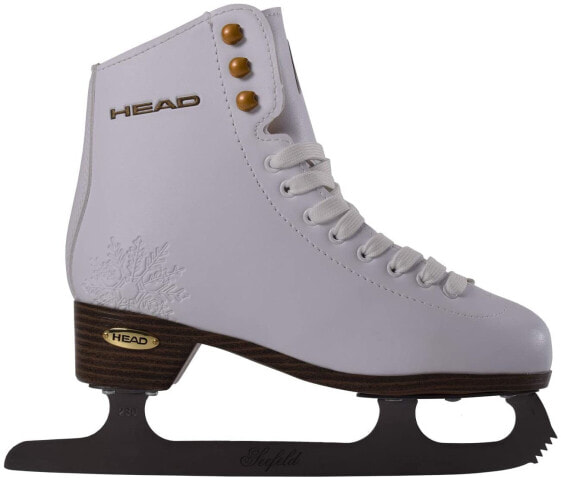 Head Seefeld Women's Figure Skating I Ice Skates with Stainless Steel Blades I Snowflake Design I Ideal for Beginners White