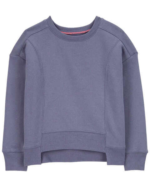 Kid High-Low Fleece Pullover - Blue 4