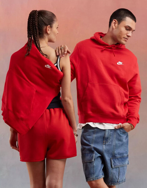 Nike Club hoodie in red