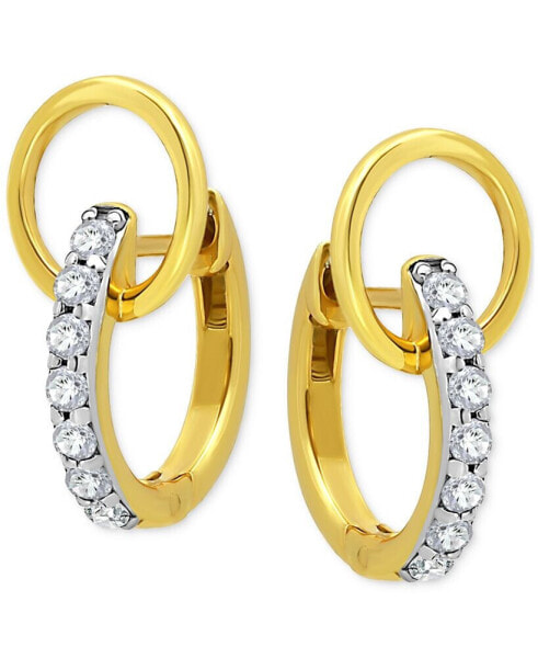 Cubic Zirconia Interlocking Ring Hoop Earrings in 18k Gold-Plated Sterling Silver, Created for Macy's