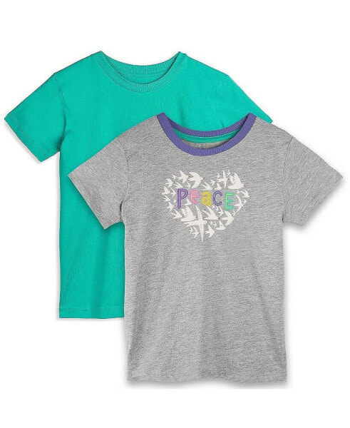 Toddler Girls Fair Trade Organic Cotton Graphic Short Sleeve T-Shirt 2-pack