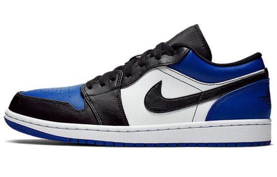 Кроссовки Nike Air Jordan 1 Low Royal Toe (Белый, Синий, Черный)