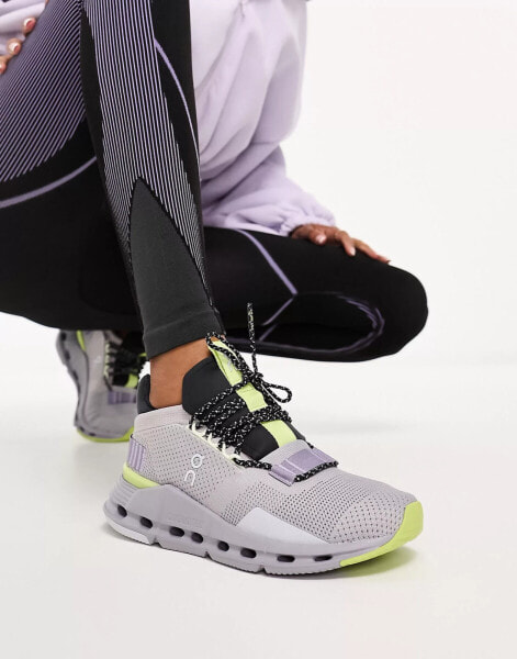 ON Cloudnova trainers in lilac and white