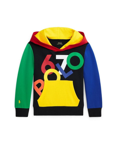 Toddler and Little Boys Color-Blocked Logo Double-Knit Hooded Sweatshirt