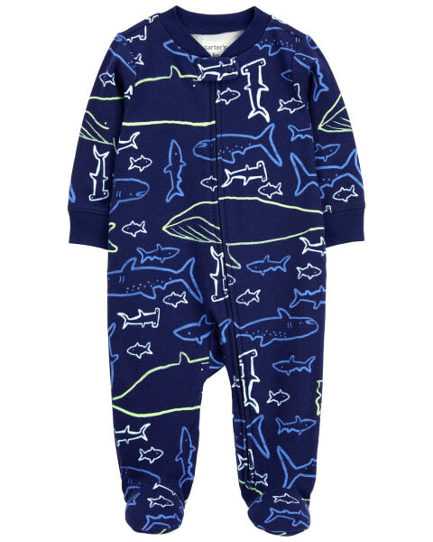 Baby 2-Way Zip Whale Cotton Sleep & Play Pajamas Preemie (Up to 6lbs)