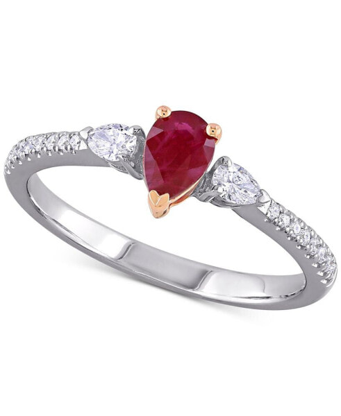 Ruby (1/4 ct. t.w.) & Diamond (1/4 ct. t.w.) Ring in 14k Rose & White Gold