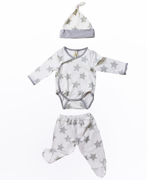 Baby Boys and Girls Viscose from Bamboo 3 Piece Star Newborn Set