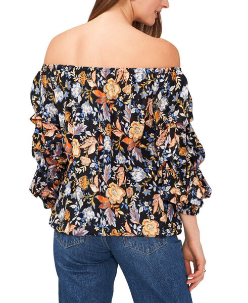 Women's Floral-Print Off-The-Shoulder Top