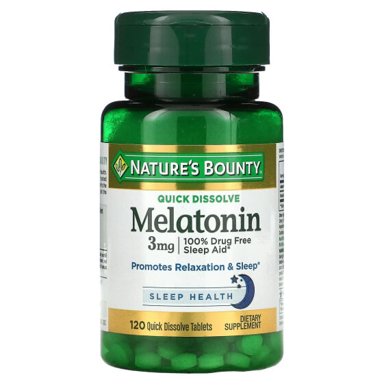 Melatonin, Natural Cherry, 3 mg, 120 Quick Dissolve Tablets