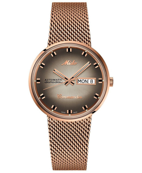 Men's Swiss Automatic Commander Classic Rose Gold-Tone PVD Stainless Steel Bracelet Watch 37mm - A Special Edition