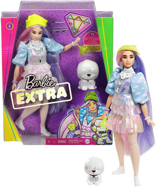 Кукла Barbie Extra с фантастическими волосами, 15 аксессуаров