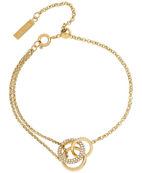 18K Gold-Plated Crystal Interlink Bracelet