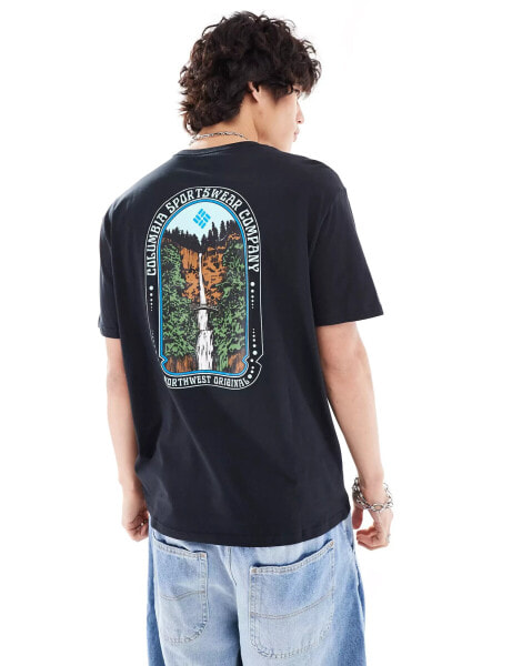 Columbia Cavalry trail back print t-shirt in black