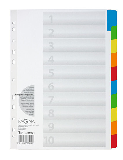 Pagna 31001-08 - White - Cardboard - Polypropylene (PP) - A4 - 20 pc(s)