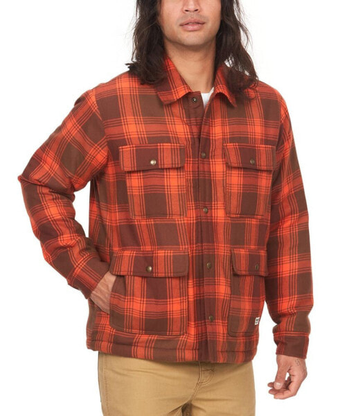 Men's Ridgefield Plaid Fleece-Lined Flannel Shirt Jacket