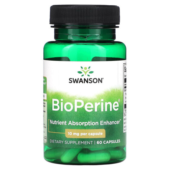 Витамин BioPerine, 10 мг, 60 капсул Swanson
