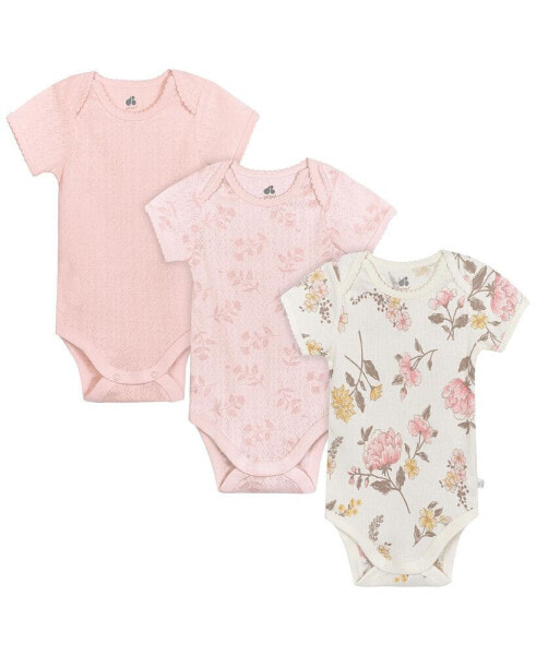 Baby 3-Pack Vintage-like Floral Bodysuits