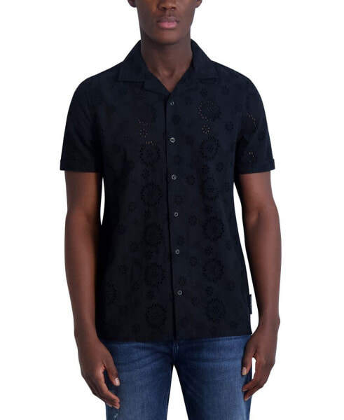 Рубашка мужская KARL LAGERFELD PARIS Slim-Fit с пуговицами Eyelet Button-Down