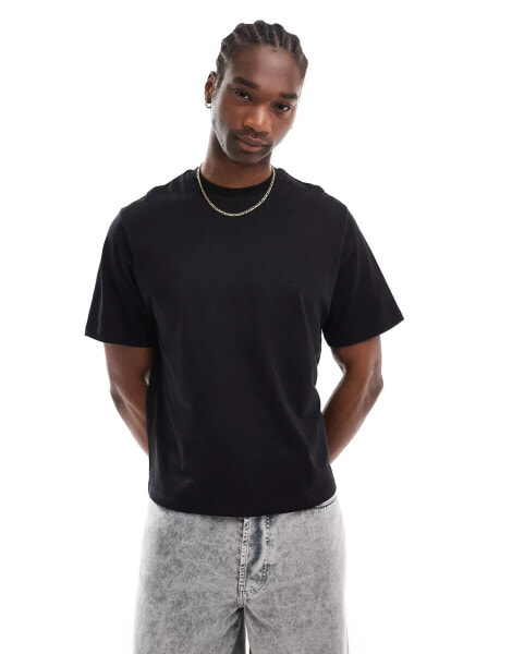 Reclaimed Vintage cropped boxy t-shirt in black