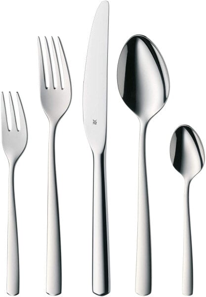 WMF Boston cutlery set 12 people, cutlery 60 pieces, monobloc knife, Cromargan stainless steel polished, shiny, dishwasher-safe