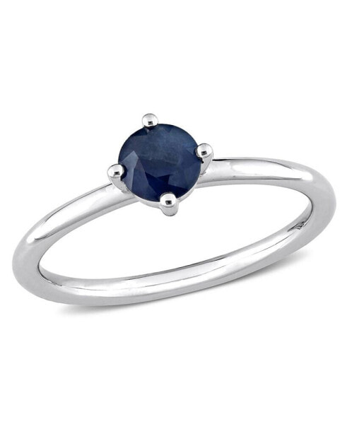 Sapphire (5/8 ct. t.w.) Solitaire Stackable Ring in 10K White Gold