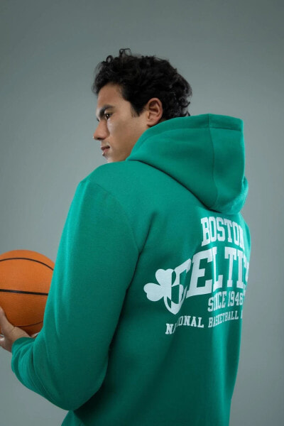Fit Nba Boston Celtics Standart Fit Kapüşonlu Sürdürülebilir Sweatshirt
