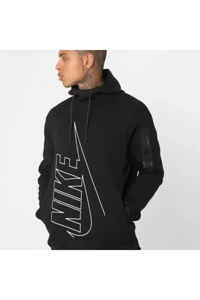 Sportswear Hoodie Tech Fleece Erkek Siyah Günlük Sweatshirt ASLAN SPORT
