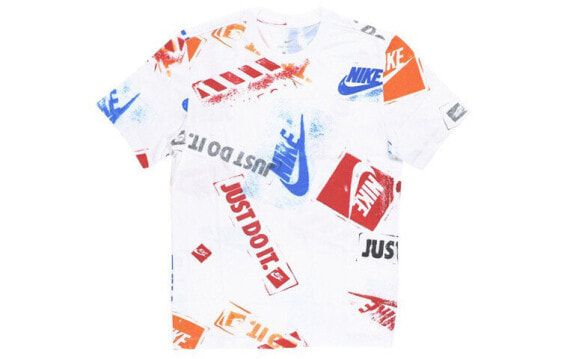 Nike Sportswear Just Do It Logo印花短袖T恤 男款 白色 / Футболка Nike Sportswear Just Do It LogoT BQ0327-100