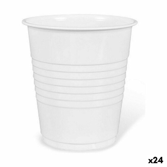 Set of reusable glasses Algon Coffee White Plastic 25 Pieces 100 ml (24 Units)