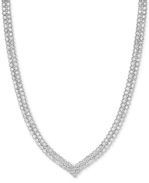 Diamond Double Row V 16-1/2" Collar Necklace (10 ct. t.w.) in 14k White Gold