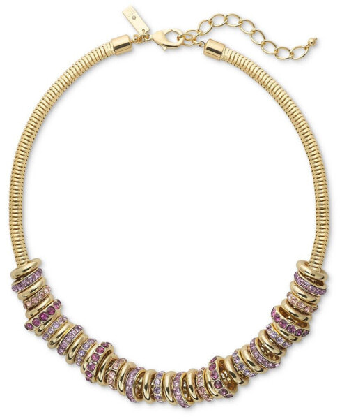 I.N.C. International Concepts gold-Tone Crystal Ring Stacked Necklace, 19" + 3" extender, Created for Macy's