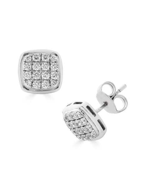 Diamond Micropave Stud Earrings (1/2 ct. t.w.) in 14K White Gold